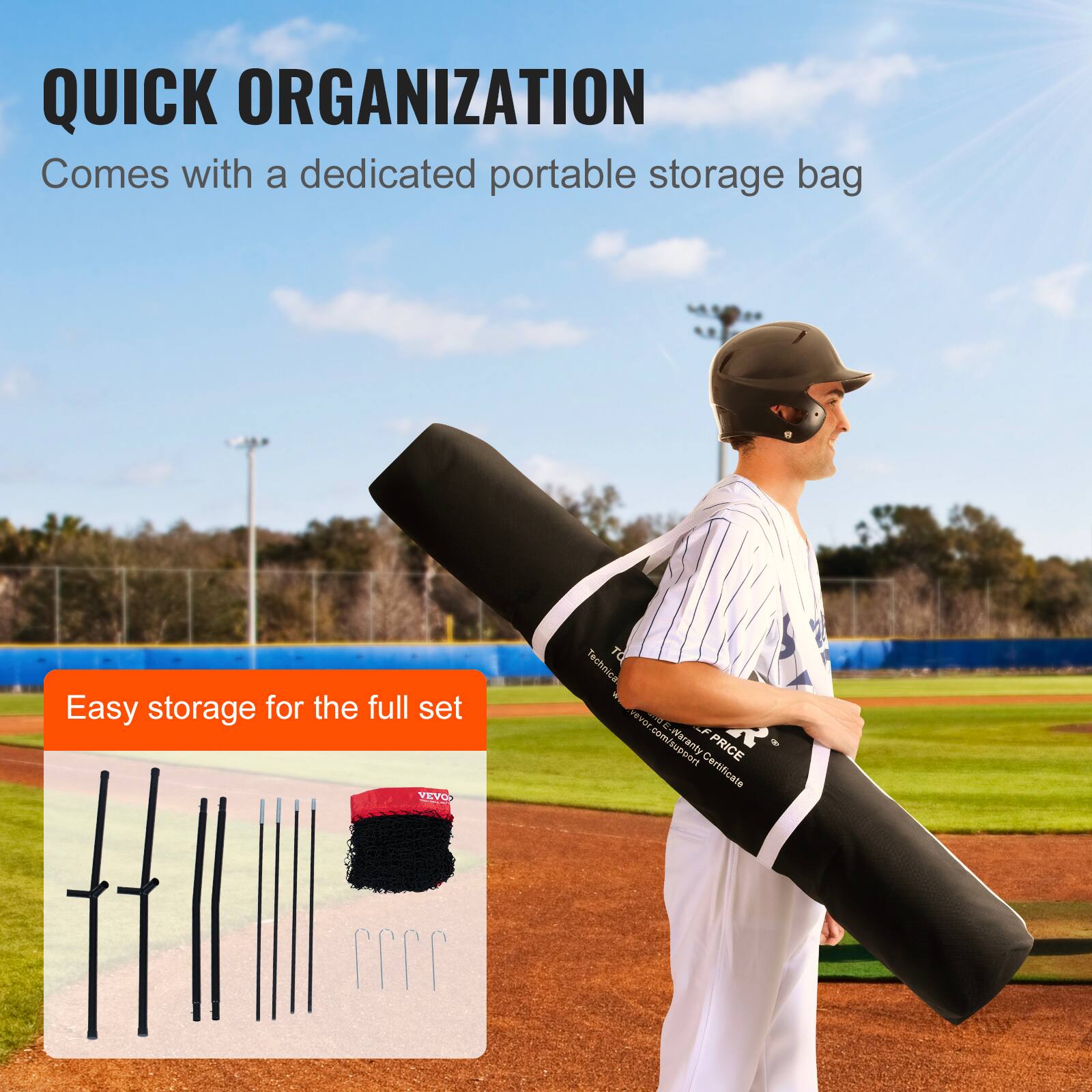 QUICK ORGANIZATION
Comes with a dedicated portable storage bag
Easy storage for the full set
VEVO T
Technical Warranty & Certificate
PRICE