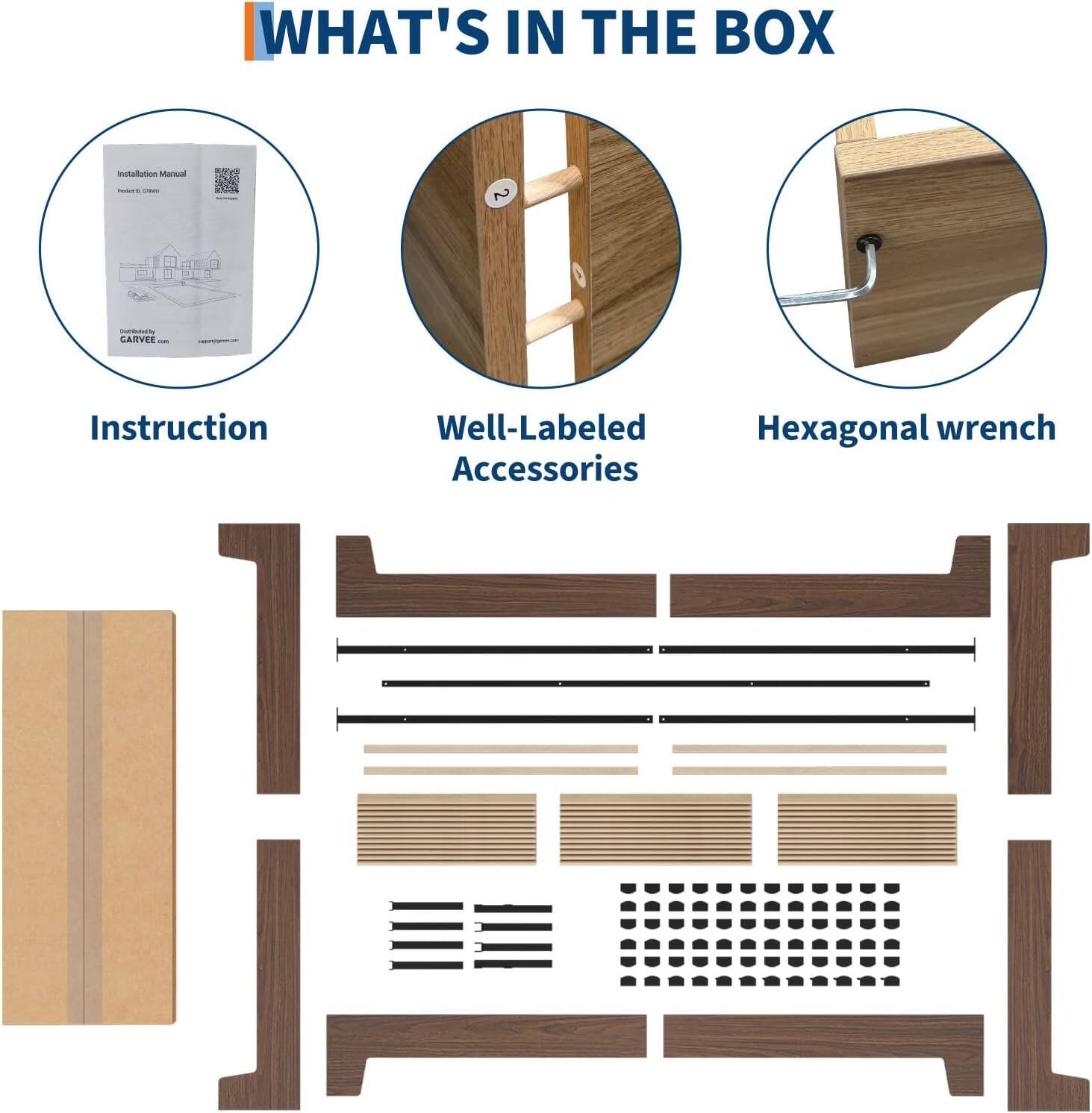 **WHAT'S IN THE BOX**

- **Instruction**
  - Installation Manual
  - QR Code

- **Well-Labeled Accessories**

- **Hexagonal wrench**