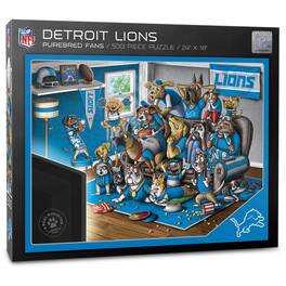 YouTheFan - Detroit Lions Purebred Fans 18'' x 24'' A Real Nailbiter 500-Piece Puzzle - Multicolor