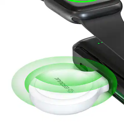Front. Esoulk - Portable USB-C Magnetic Wireless Apple Watch Charger - White.