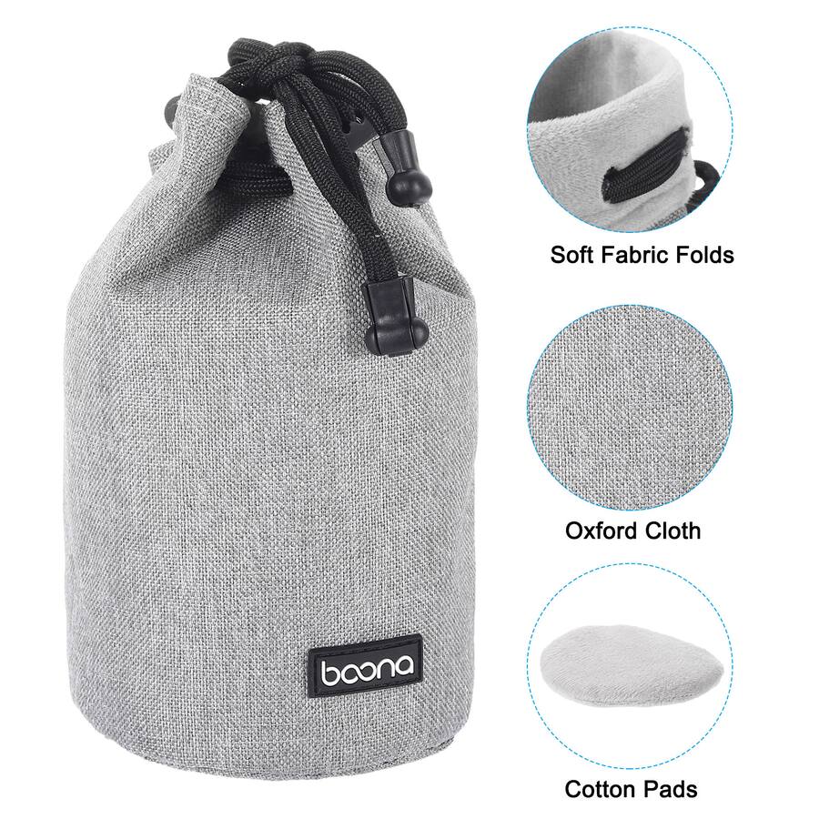 Drawstring Lens Case Unique Bargains Soft Drawstring Lens Case, with Cotton Pad 3.9