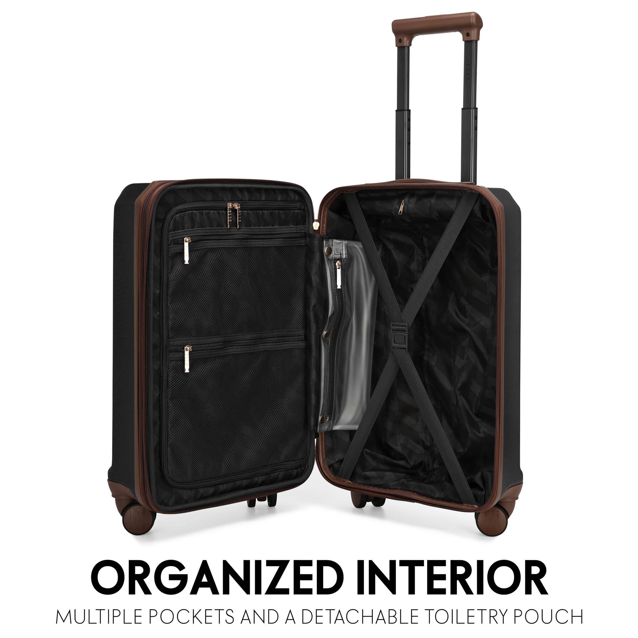 ORGANIZED INTERIOR  
MULTIPLE POCKETS AND A DETACHABLE TOILETRY POUCH