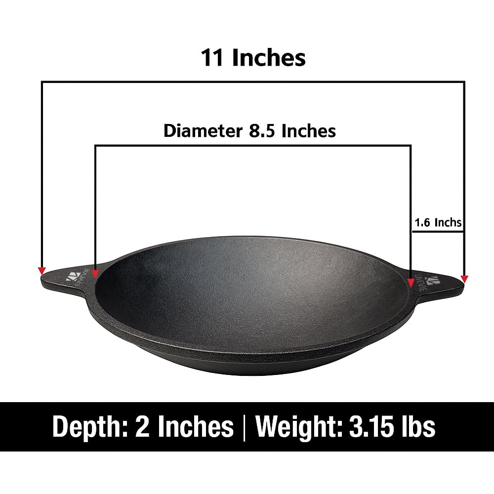 11 Inches  
Diameter: 8.5 Inches  
Depth: 2 Inches  
Weight: 3.15 lbs