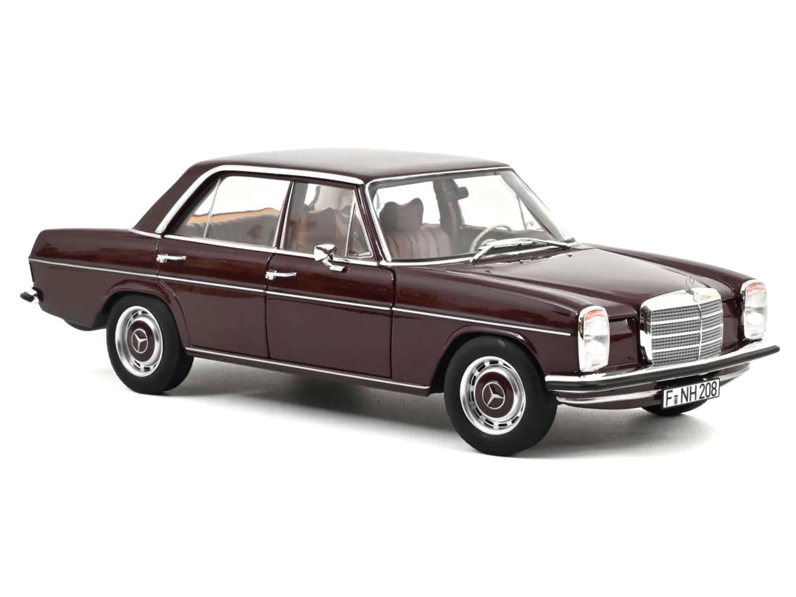 Alt View 1. Norev - 1968 Mercedes-Benz 200 Dark Red Brown 1/18 Diecast Model by Norev.