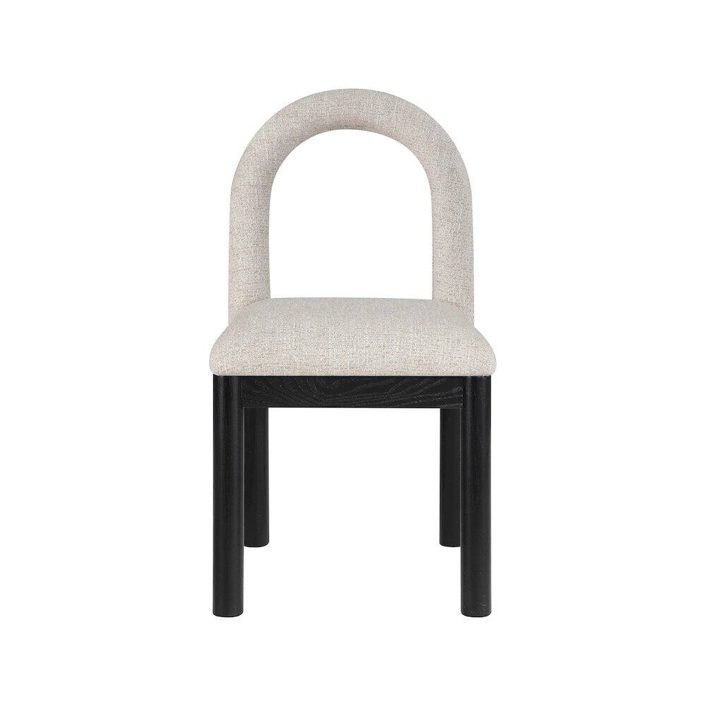 Alt View 2. Meridian Furniture - Conrad Beige Linen Textured Fabric Dining Chair - Beige.