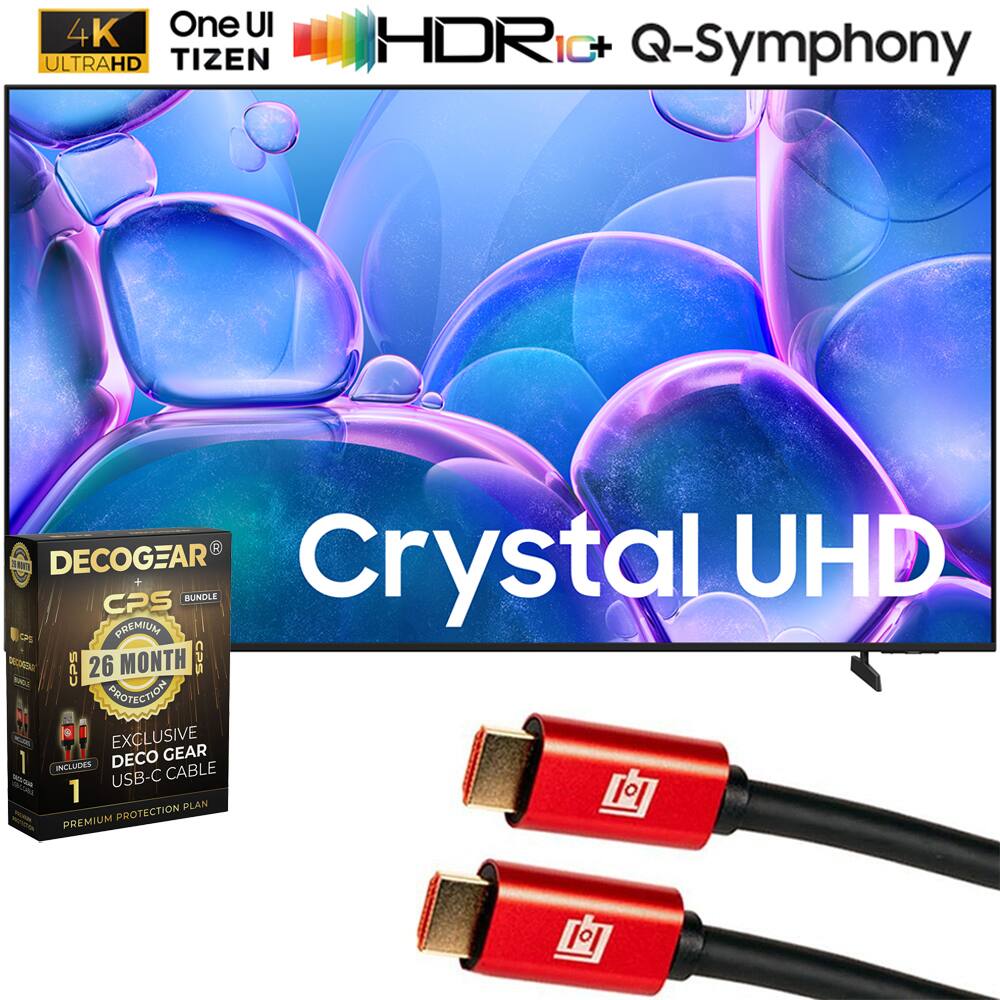 4K One UI ULTRAHD TIZEN HDR IC+ Q-Symphony  
Crystal UHD  
DECOGEAR BUNDLE CPS  
26 MONTH CPS - PROTECTION  
EXCLUSIVE DECO GEAR INCLUDES USB-C CABLE  
PREMIUM PROTECTION PLAN