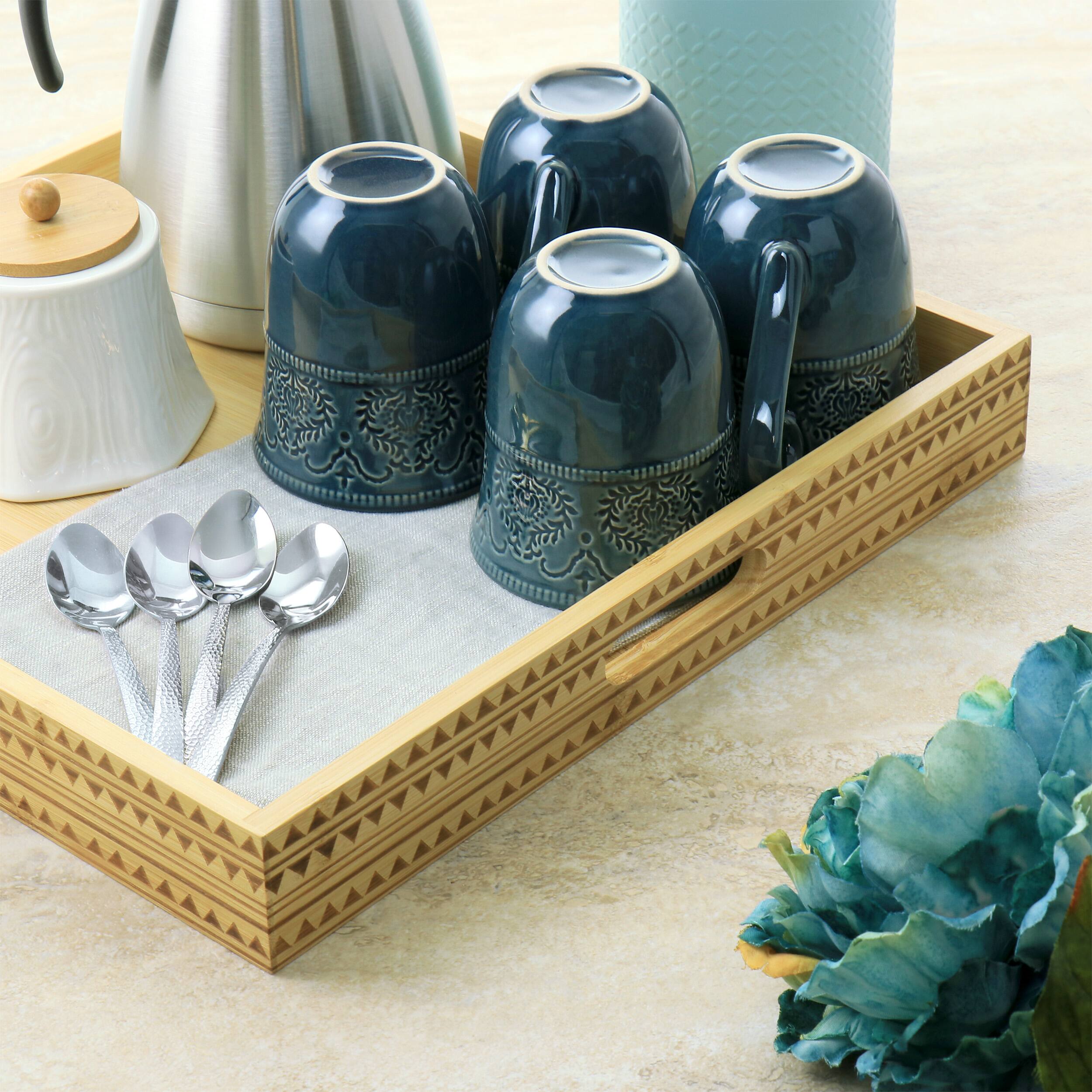 Alt View 5. Gibson - Gibson Home Sadler 15 Inch Wood Serving Tray with Built-in Handles - Brown.