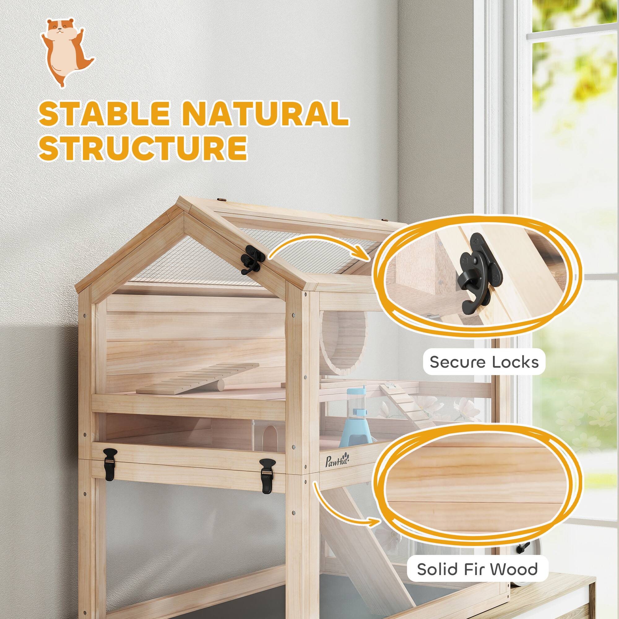 STABLE NATURAL STRUCTURE  
Secure Locks  
Solid Fir Wood