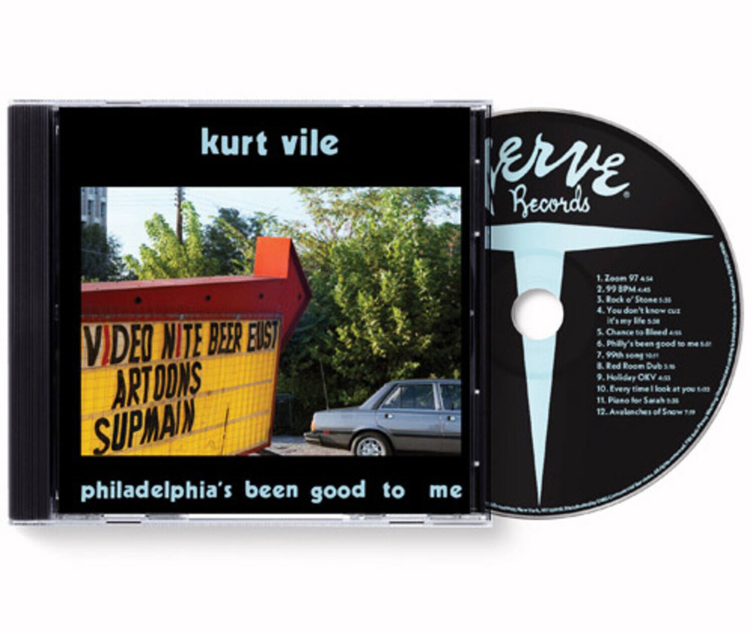 kurt vile  
erve Records  
VIDEO NITE BEER EUST  
ARTOONS  
SUPMAIN  
philadelphia's been good to me  

1. Zoom 97 4s  
2. 99 BPM  
3. Rock o' Stone  
4. You don't know cuz in my life  
5. Chance to bleed  
6. Philly's been good to me  
7. P9tA  
8. Red Room Dub  
9. Holiday OKV  
10. Every time I look at you  
11. Piano for Sarah  
12. Avalanche of Snow