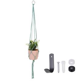 Unique Bargains - Macrame Plant Hanger, 41 Inch Hanging Planter w/ Hook Tassels Decorative Crochet Cotton Rope for Home Decor - Light Green