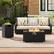 Alt View 3. Costway - Costway 2 PCS Outdoor Rattan Fire Table Set with Tank Cover Tempered Glass Tabletop - Black.