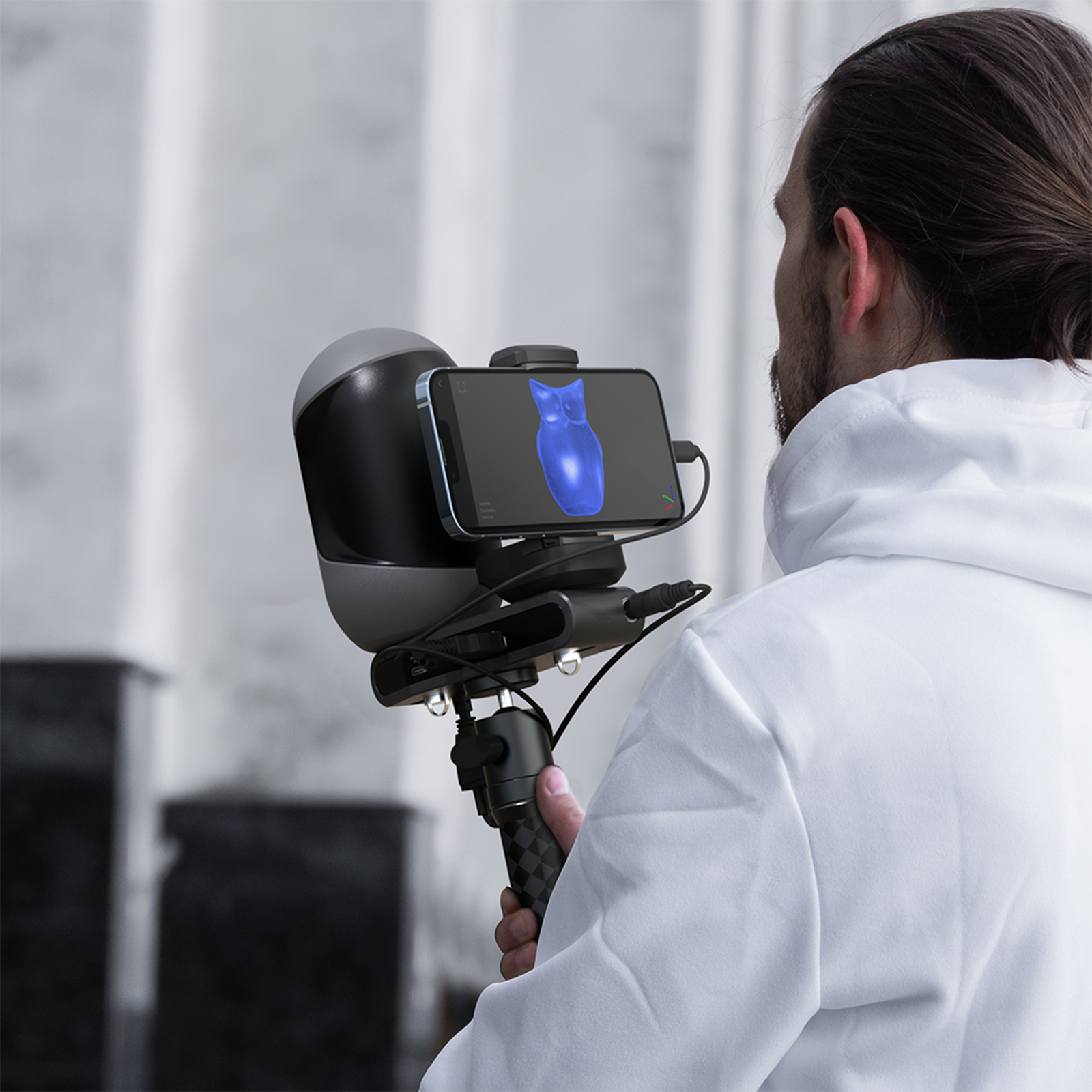 Alt View 9. 3DMakerpro - Mole 3D Scanner, 0.05mm Accuracy, 0.1mm Resolution, Handheld & Turntable Scan, NIR Light & Visual Tracking - Luxury - Gray.