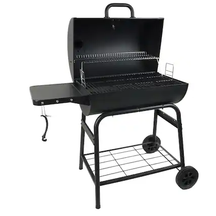 Front. Grill Boss - Grill Boss 30" Charcoal Barrel Grill, Adjustable Grate Large Cooking Area, Black - Black.