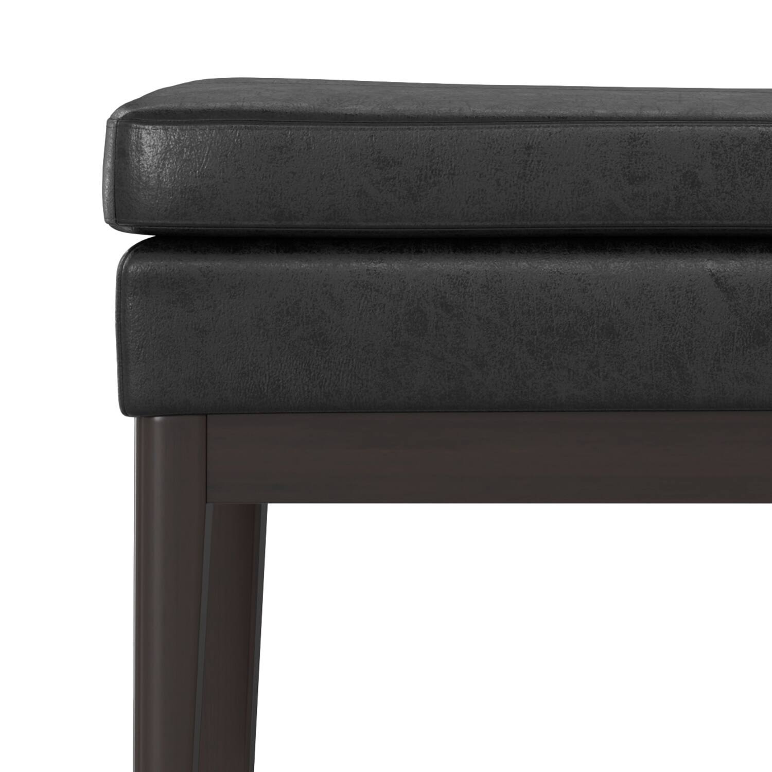 Alt View 5. Simpli Home - Carlson Ottoman Bench in Distressed Black - Distressed Black.
