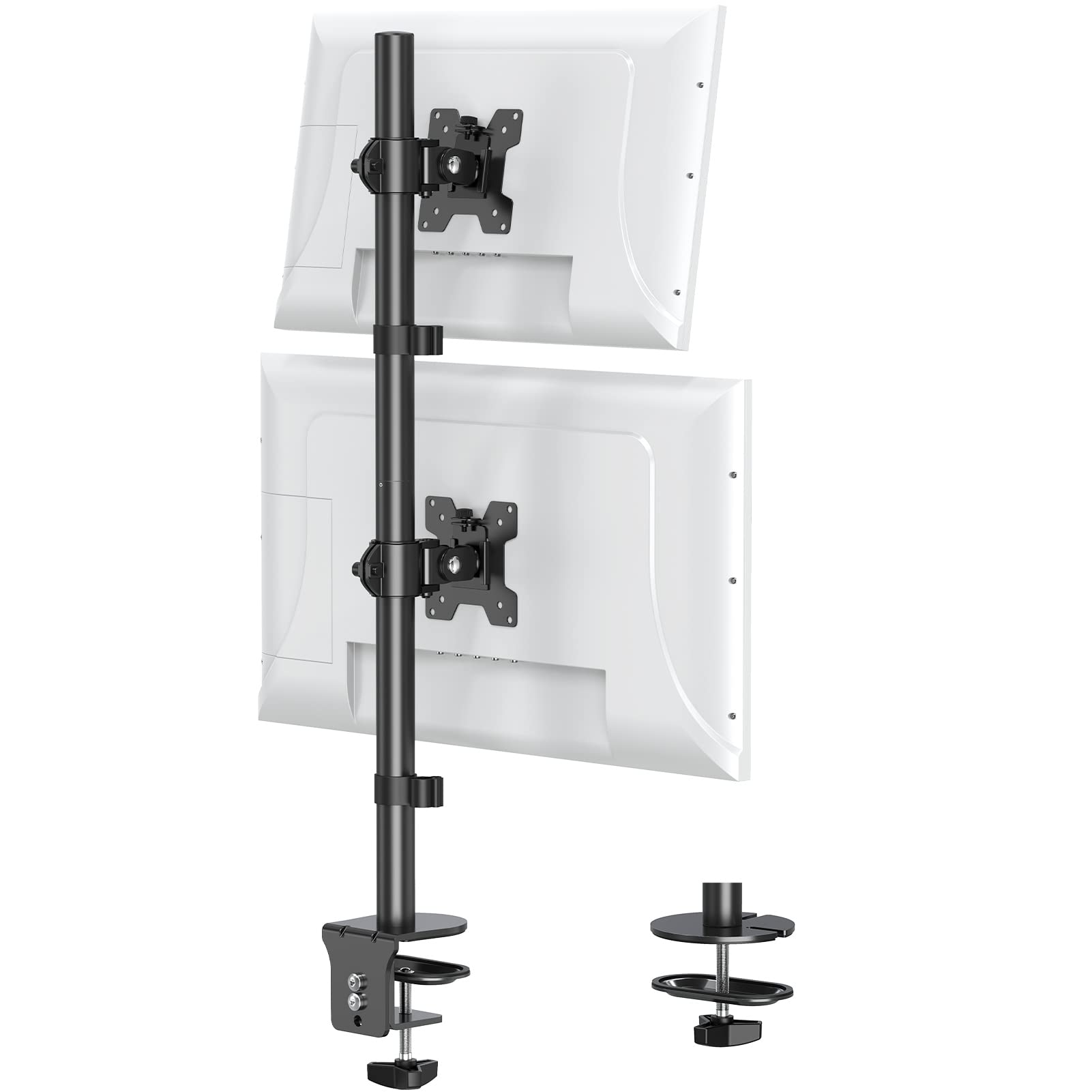 Cedar Assembly Vertical Dual Monitor Stand Stacked For 2 Monitors Up To ...