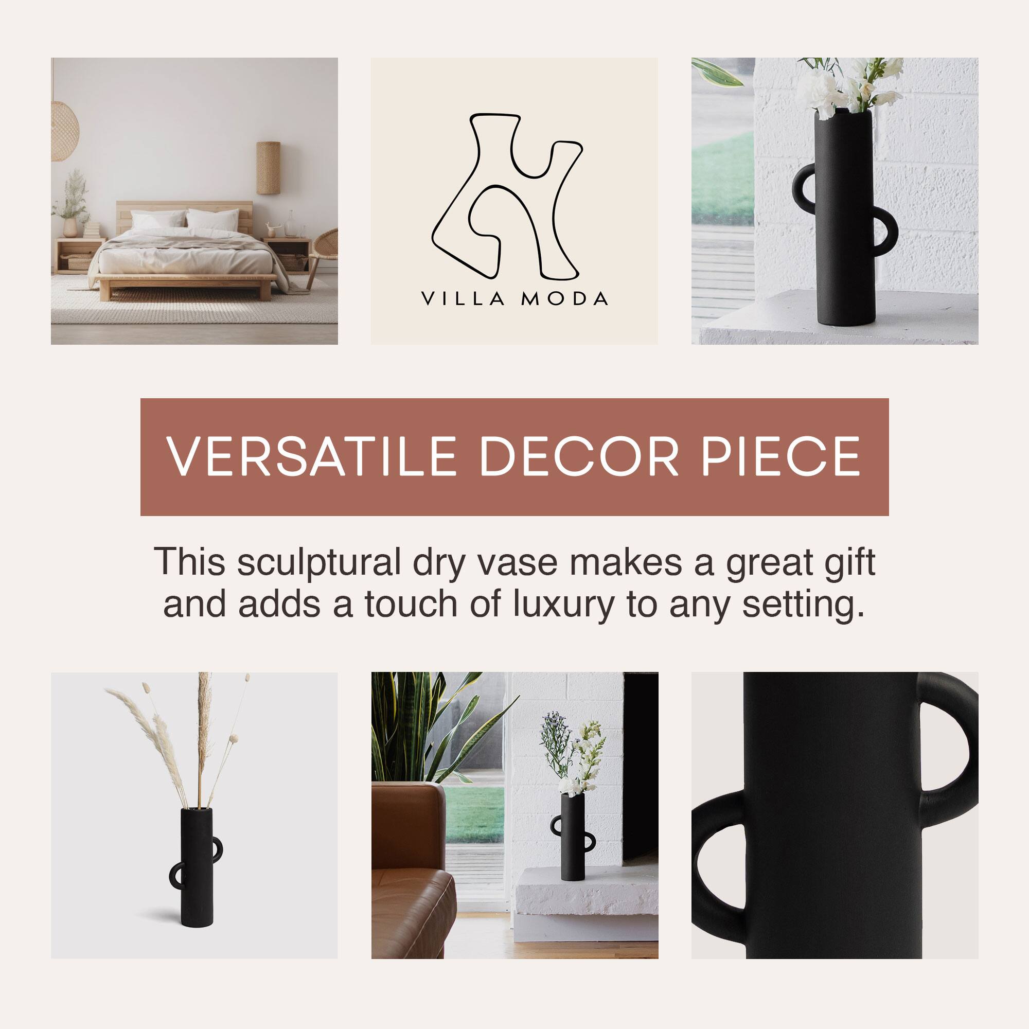 H VILLA MODA VERSATILE DECOR PIECE

This sculptural dry vase makes a great gift and adds a touch of luxury to any setting.