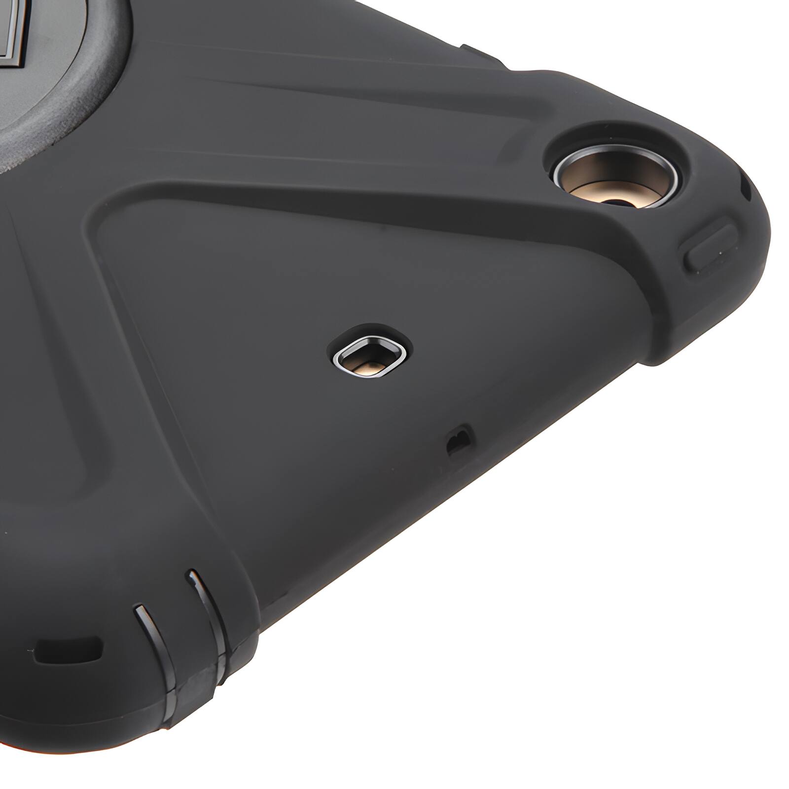 Back. Mybat - MyBat Rotatable Stand Protector Cover with Wristband for Apple iPad mini / iPad mini 2 / iPad mini 3- Black - Black.