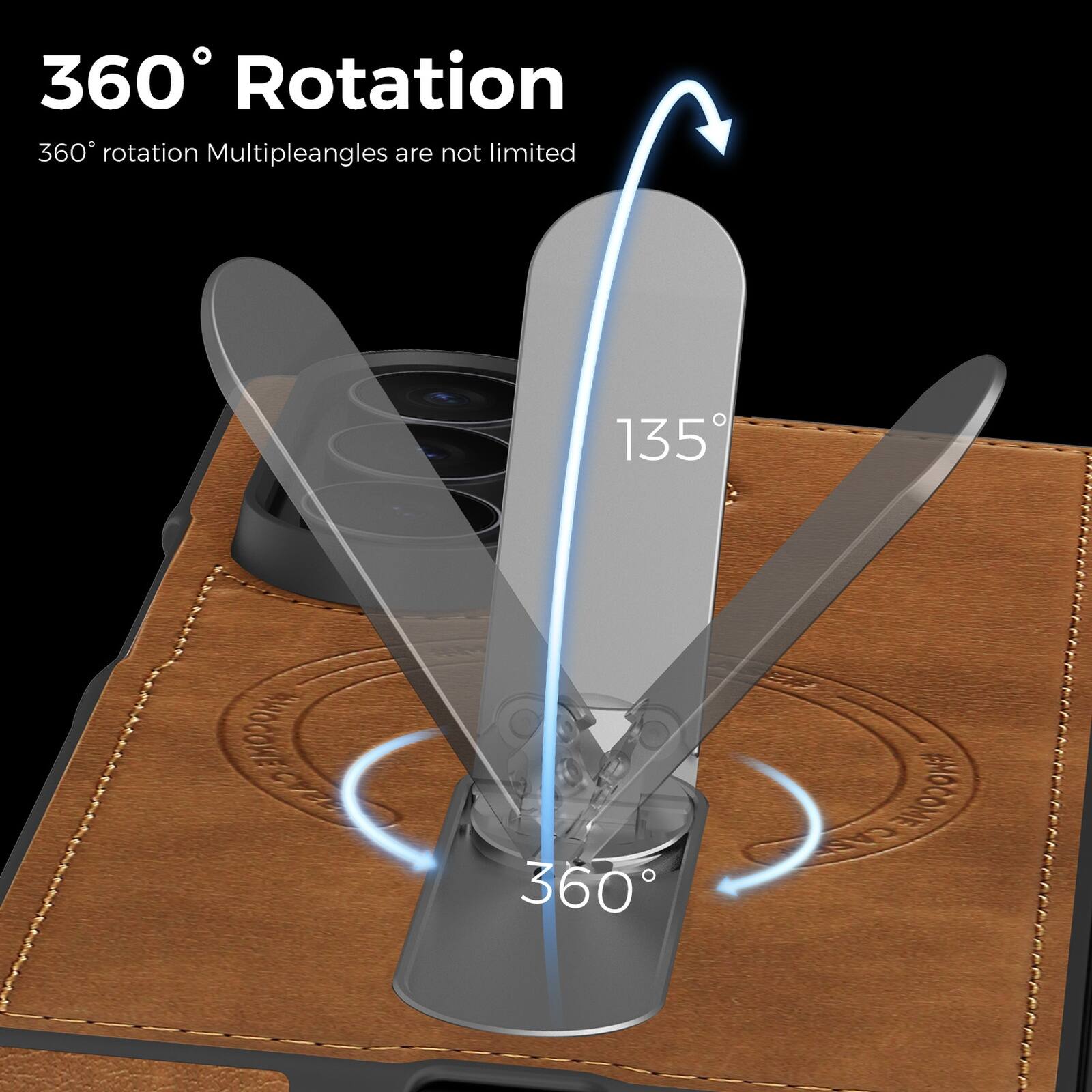 360° Rotation  
360° rotation Multiple angles are not limited  
135°  
360°