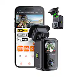 Vantrue - E360 Panoramic 420° Dashcam, Dual STARVIS 2, Dual Fisheye, Night Vision, Parking Mode, Voice Control, 5GHz Wi-Fi & GPS - Black