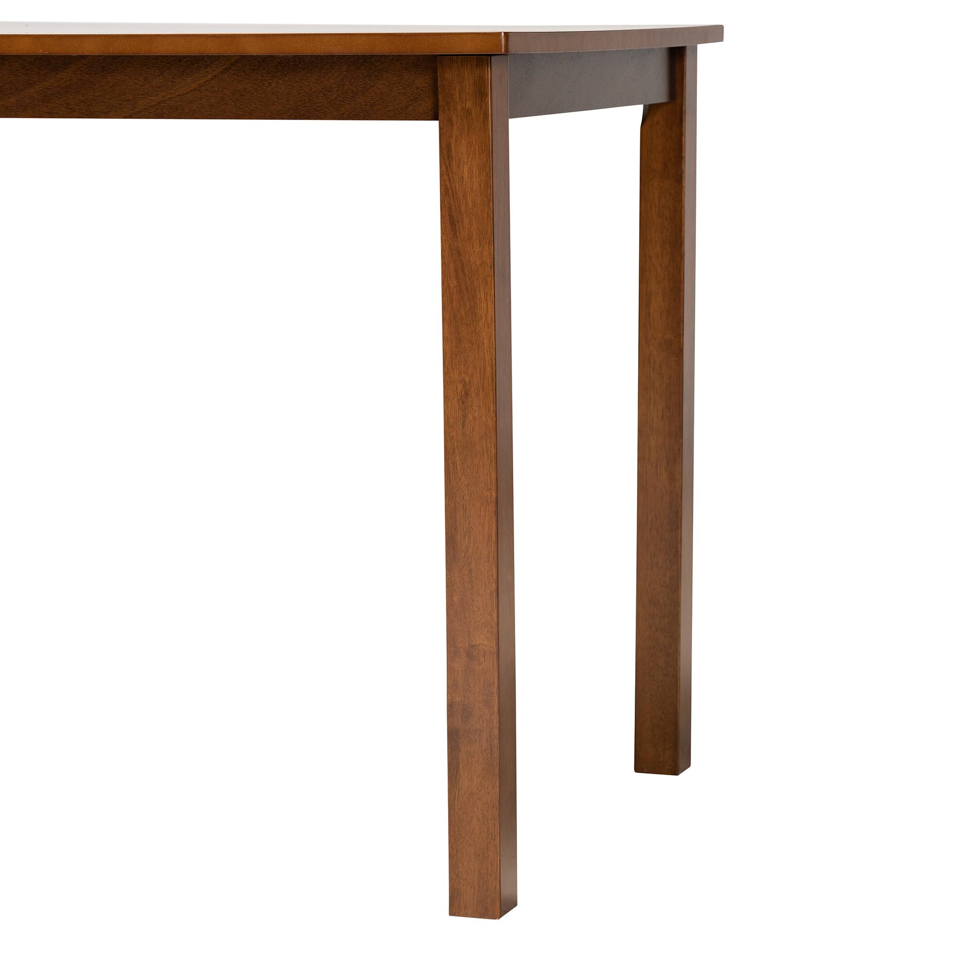 Back. Baxton Studio - Eveline Modern Finished Wood 43-Inch Dining Table - Walnut Brown.