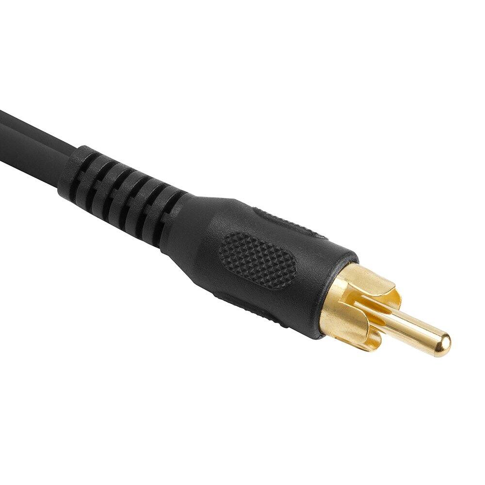 Left. Cmple.com - Cmple - Stereo Audio Y Adapter Cable, 3.5mm to RCA & RCA Splitter, Male to Female AUX Cable - 1 RCA M to 2 RCA M - Black.