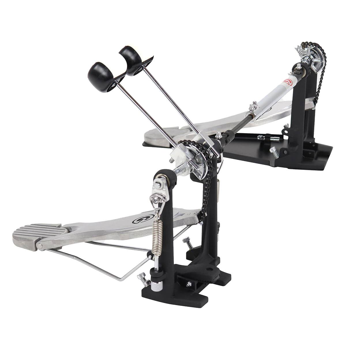 Angle. Gibraltar Hardware - 5000 Series Chain Drive Double Bass Drum Pedal, with Single Chain Mechanism, G Style Footboards.