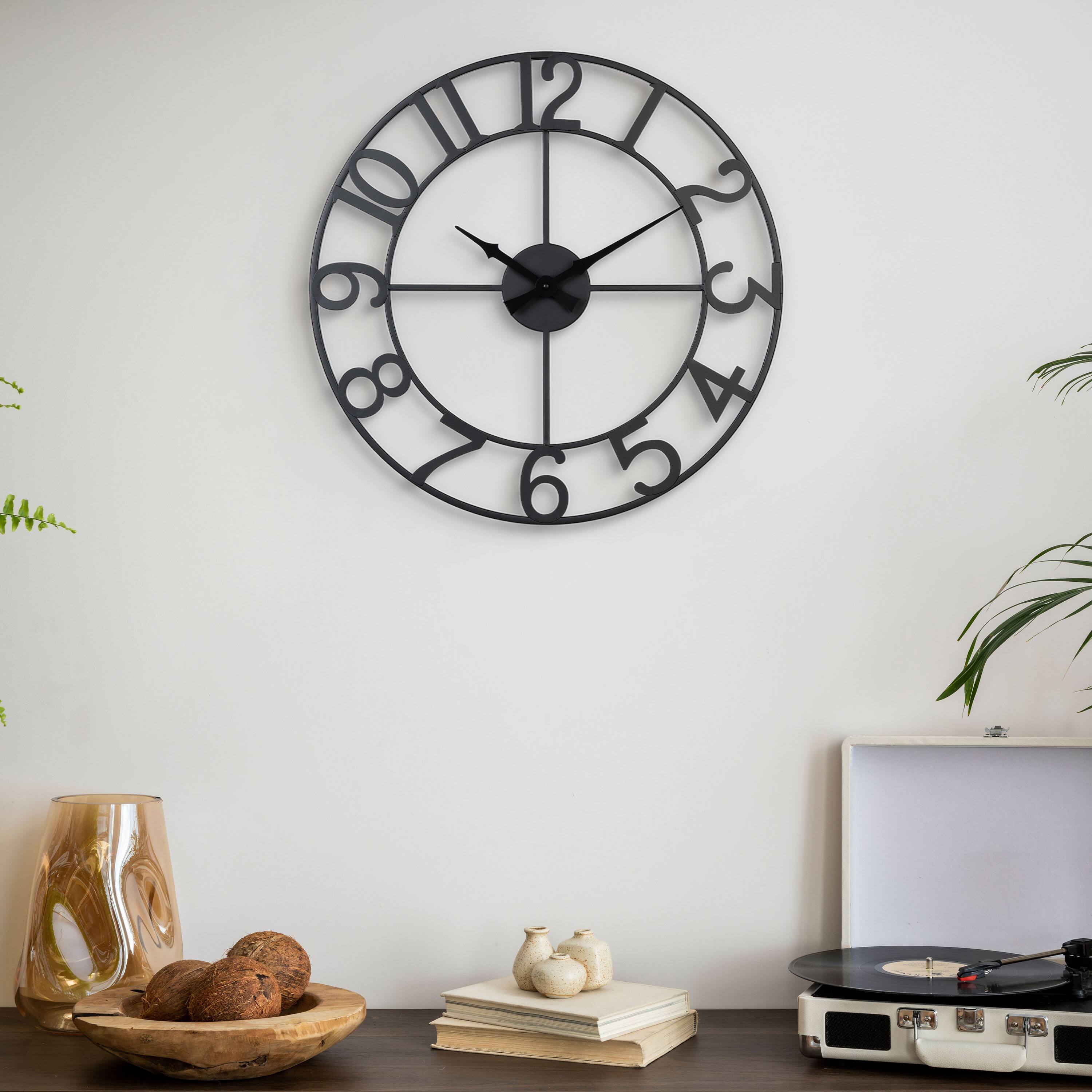 Alt View 6. La Crosse Clock Co. - 20 Inch Metal Tower Analog Wall Clock with Arabic numbers - Black.