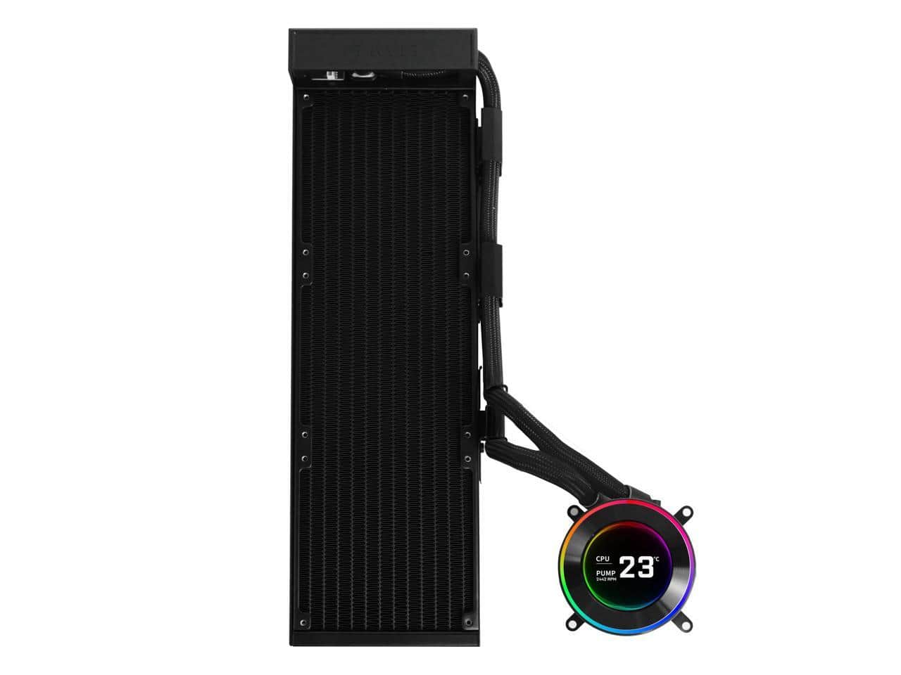 Lian Li - Hydroshift II-C 360 LCD CPU Cooler - 3 Modes, Slide-Tube Clamp, 2.1 IPS, LGA/AM4 (HS2LCD36B) - Black