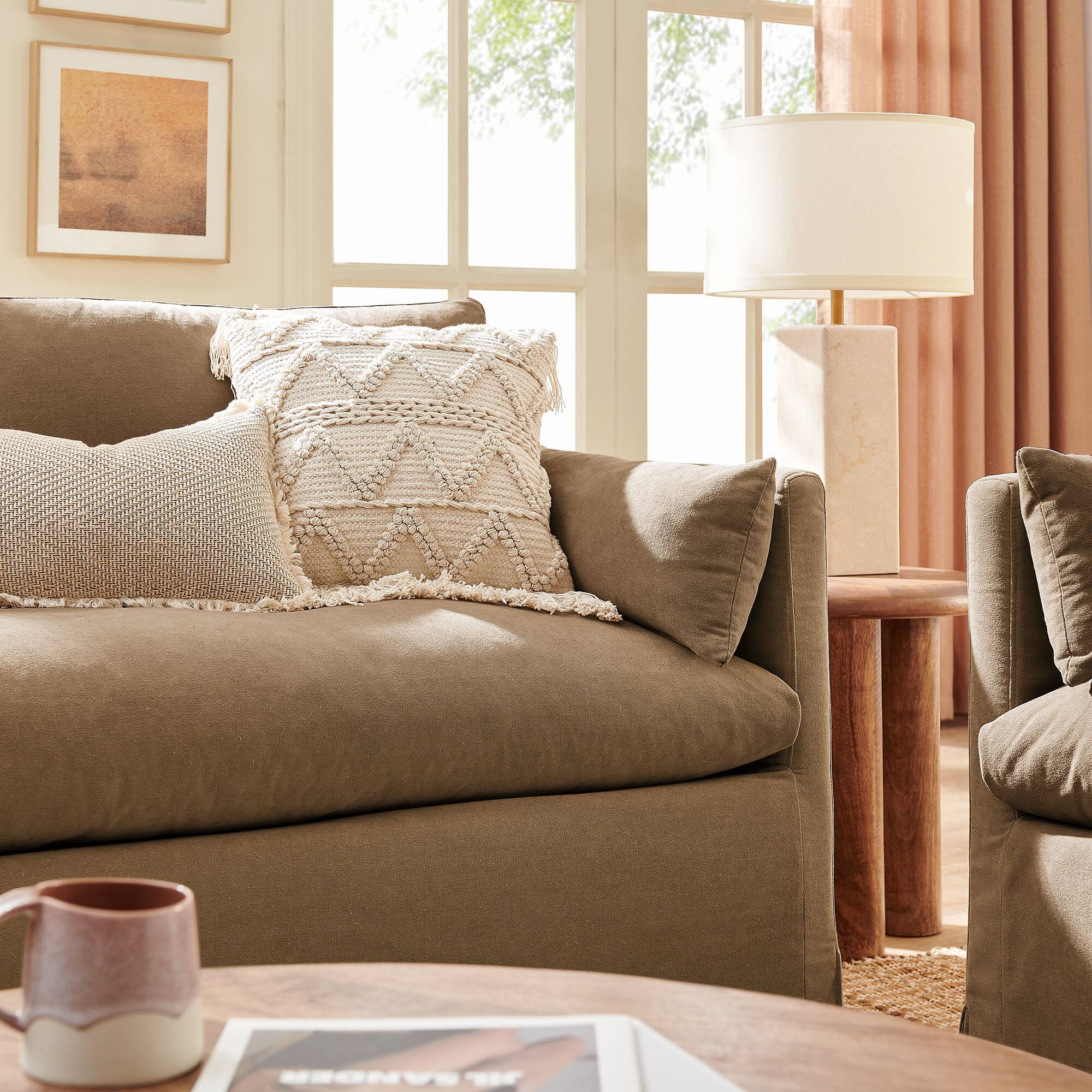 Alt View 8. Modway - Wellfleet Slipcovered Linen-Blend Loveseat by Modway - Almond.
