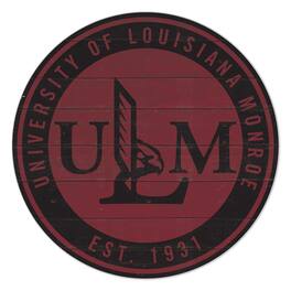 Jardine - ULM Warhawks 20" Indoor/Outdoor Team Color Circle Sign - Maroon