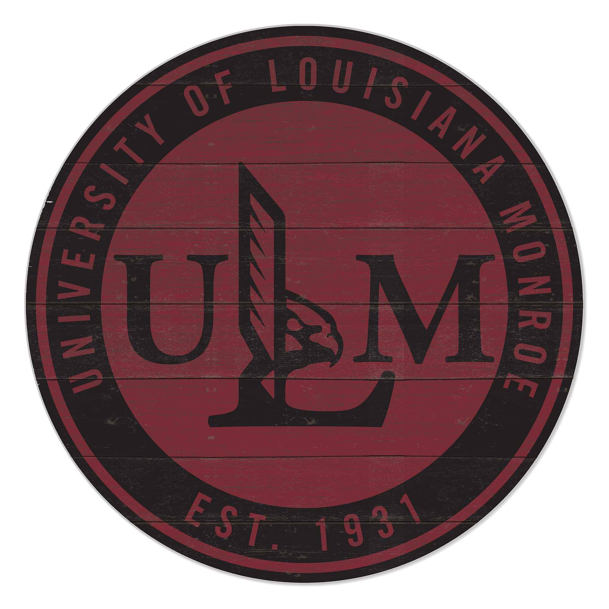 ULM Warhawks 20" Indoor/Outdoor Team Color Circle Sign