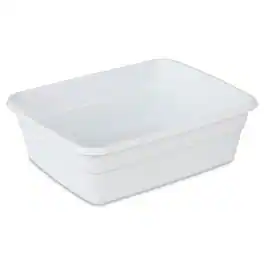 Sterilite - Small Portable Rectangle Plastic 8 Qt Dish Pan Basin, (24 Pack) - White