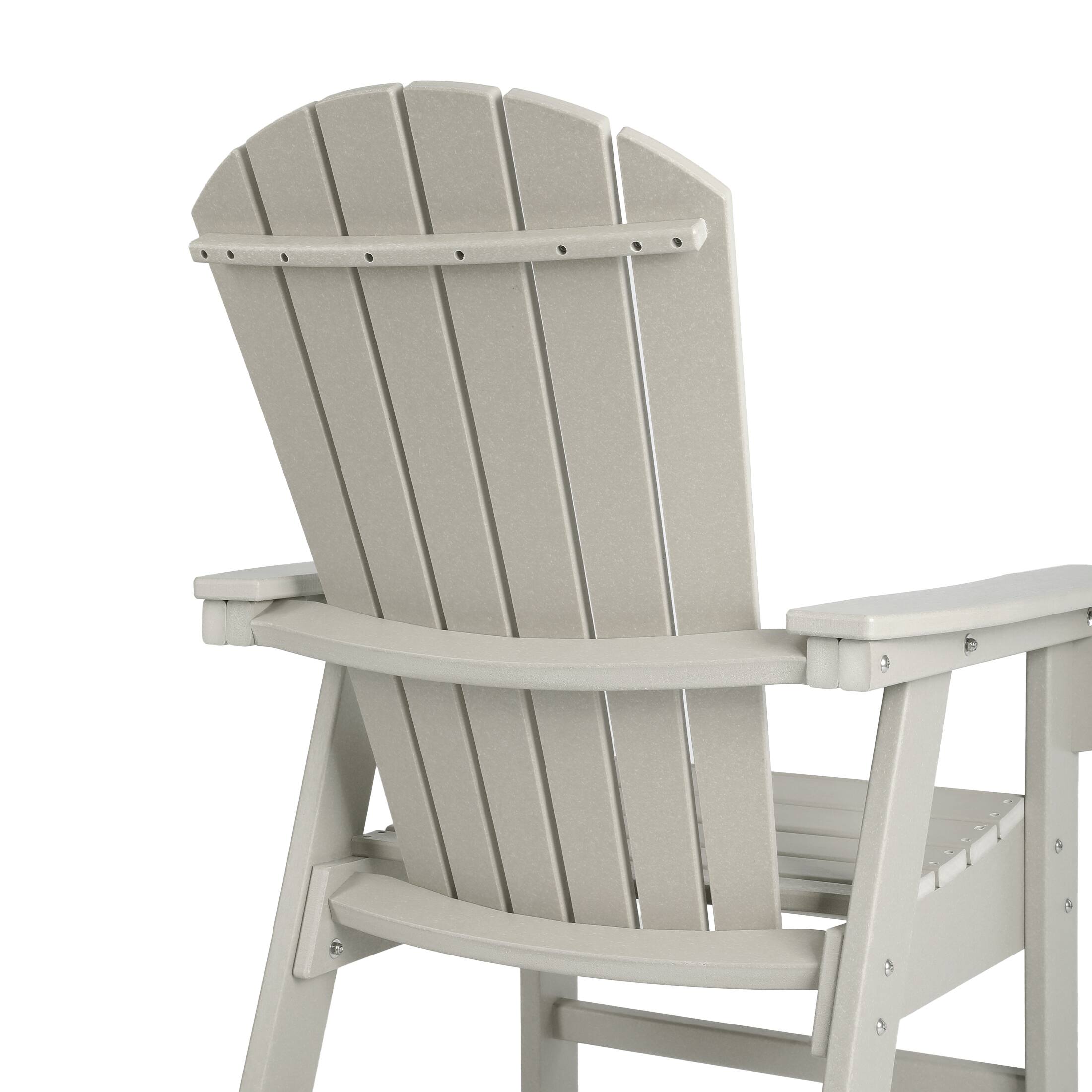 Alt View 5. WestinTrends - WestinTrends Dylan Outdoor Patio Shell-back Adirondack Dining Chair Weather Resistant - Sand.