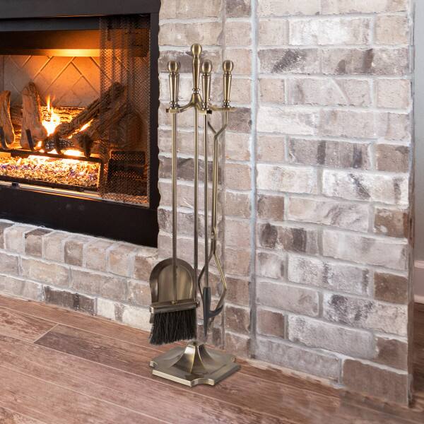 Alt View 5. Lavish Home - 5PC Indoor/Outdoor Fireplace Tool Set with Stand.