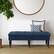 Left Zoom. Simpli Home - Henley Tufted Ottoman Bench - Distressed Dark Blue.