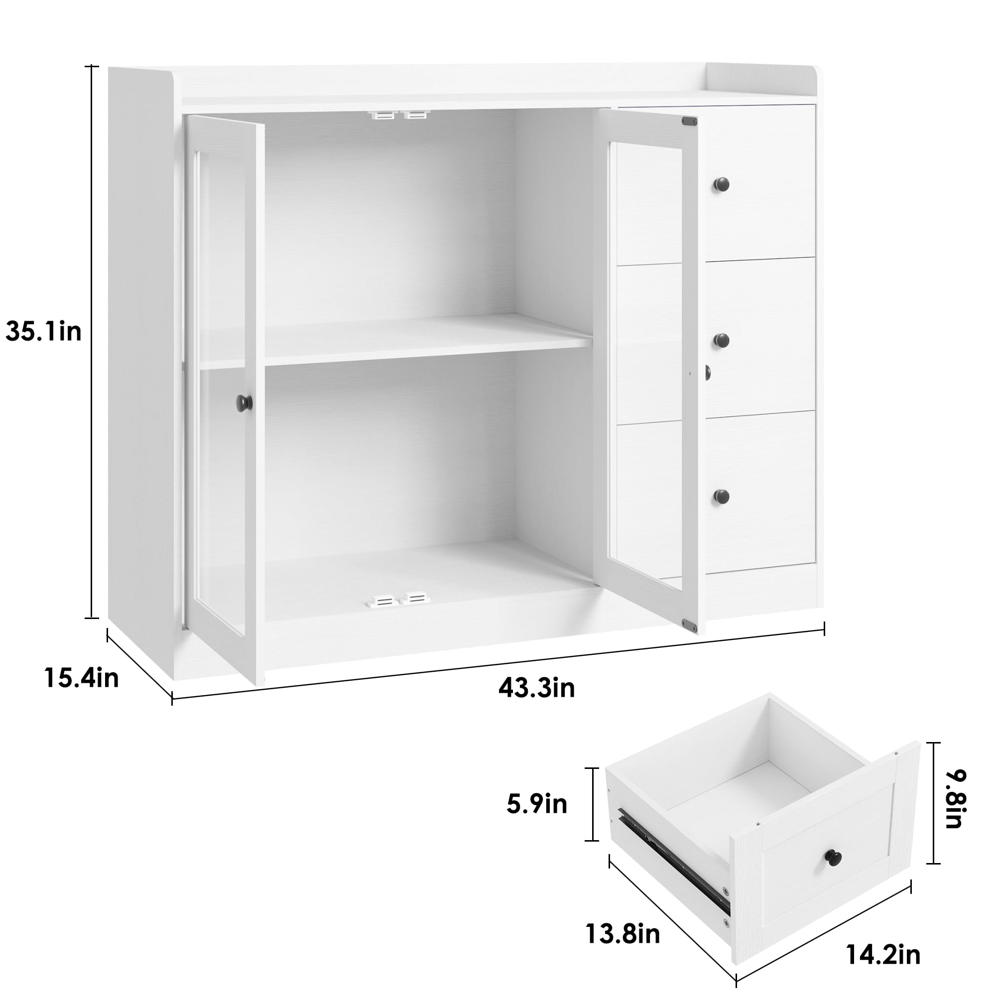 35.1in x 15.4in x 43.3in  
5.9in x 13.8in x 14.2in  
9.8in