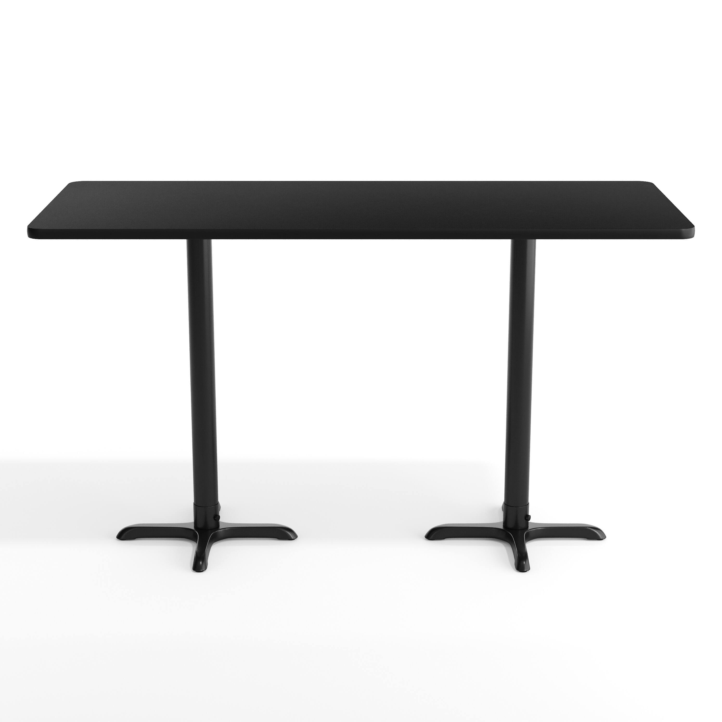 Alt View 7. Emma + Oliver - Commercial Table Top with Dual Bar Height Bases - Black.