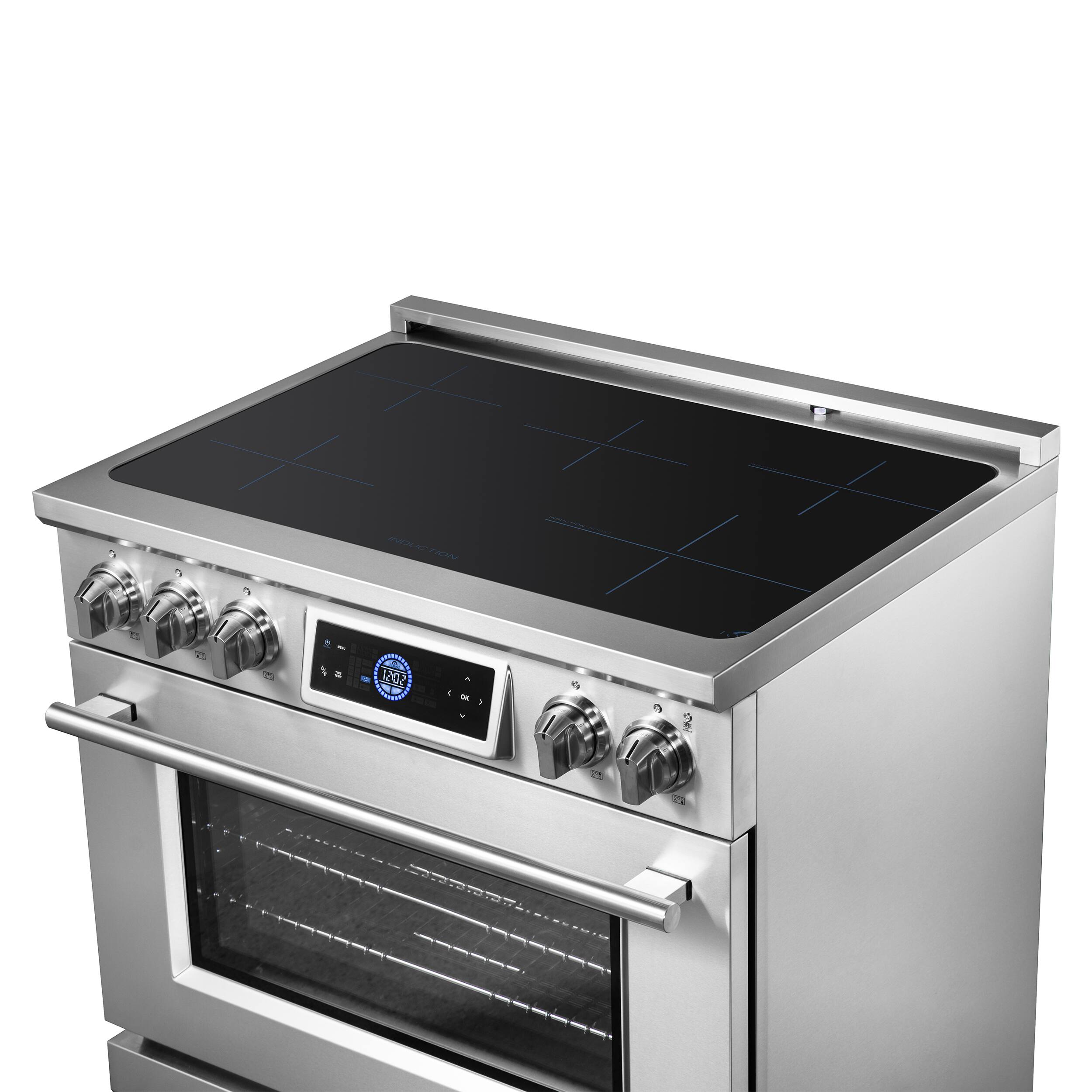 Alt View 8. Forno Appliances - Maximus 5.36 Cu. Ft. Freestanding Electric Induction Range with Air Fryer - Stainless Steel.