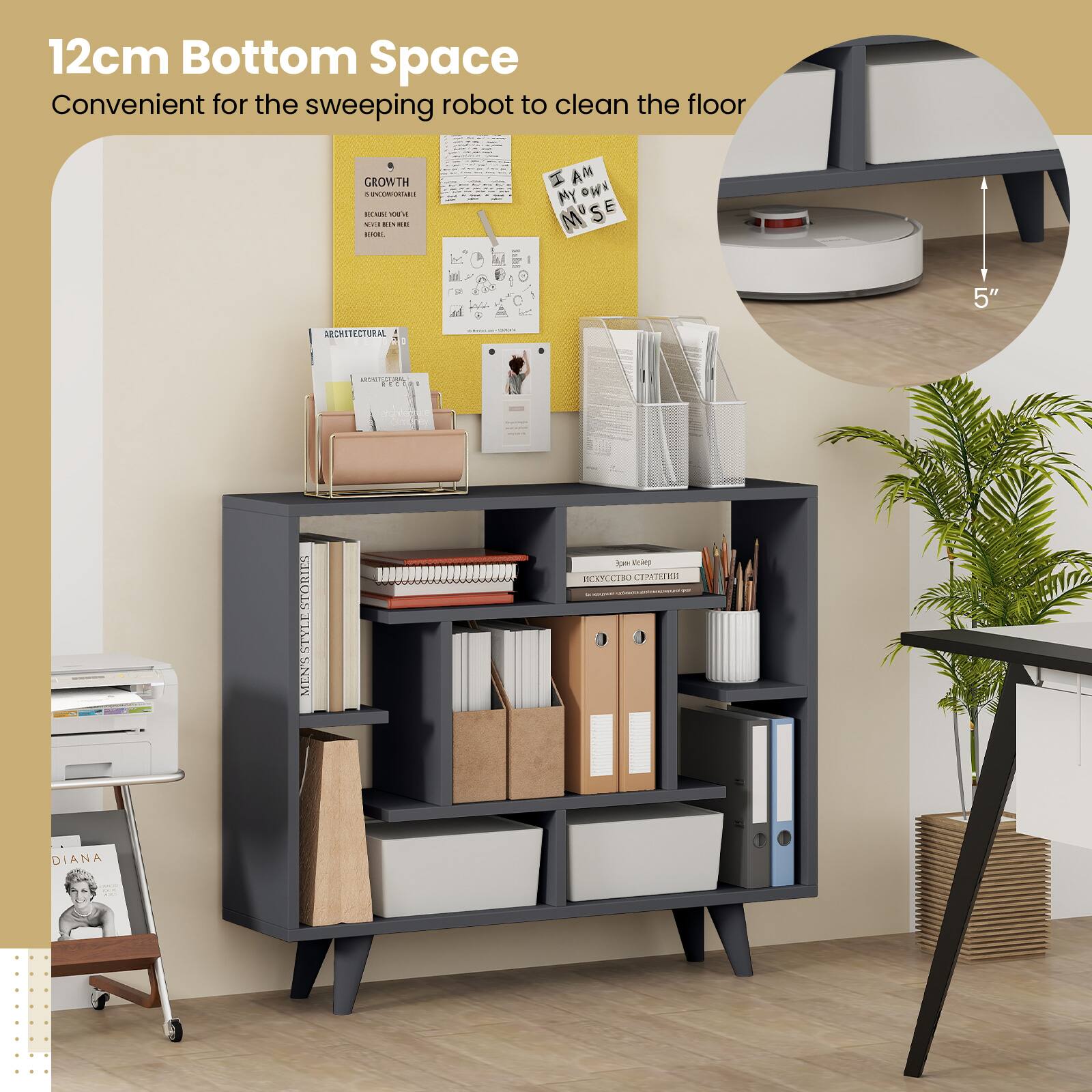 12cm Bottom Space Convenient for the sweeping robot to clean the floor . GROWTH . AM MY S E M a 5" ABCHITECTURAL DIANA