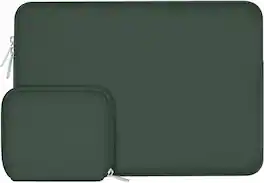 mosiso - 13 inch Neoprene Laptop Sleeve with Small Accessory Pouch - Midnight Green