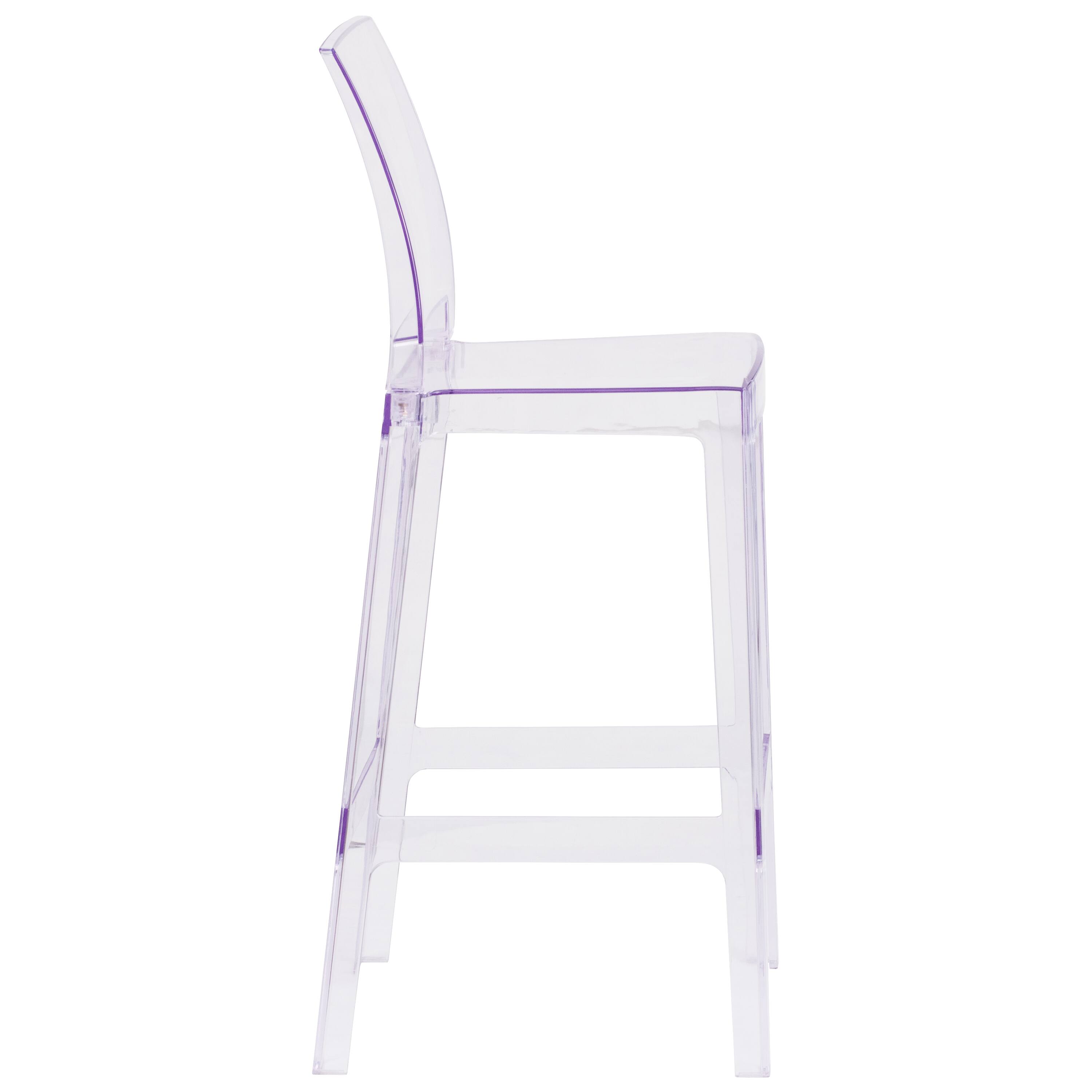 Alt View 6. Emma + Oliver - Ghost Barstool in Transparent Crystal with Square Back - Transparent Crystal.