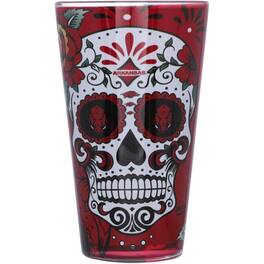 Indigo Falls - Arkansas Razorbacks 16oz. Team Dia de los Muertos Pint Glass - Multicolor