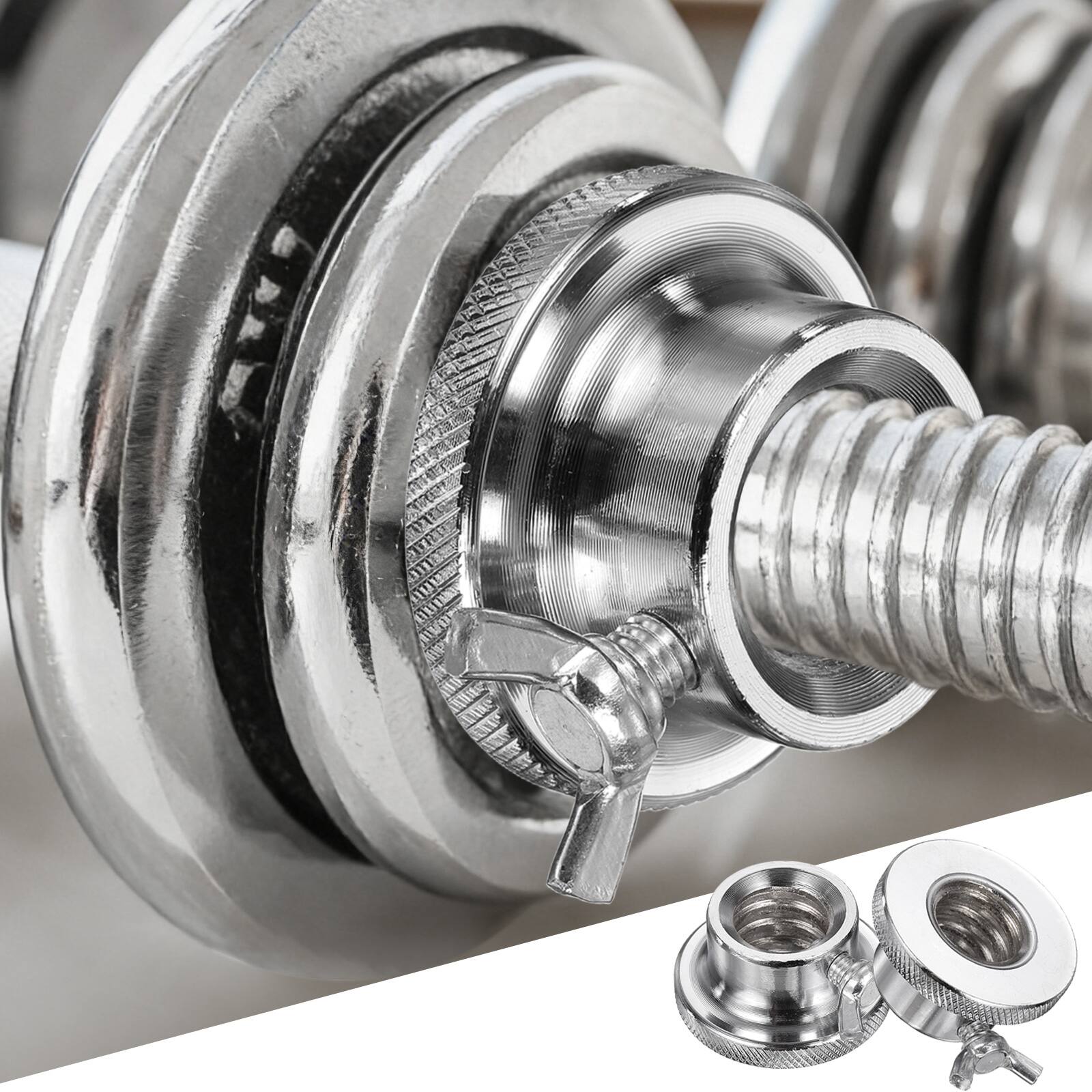 Alt View 4. Unique Bargains - Dumbbell Collars, Barbell Spin Lock Anti Slip Weight Lifting Clip 1" 2pcs Steel for 1" Barbell/Dumbbell - Silver.