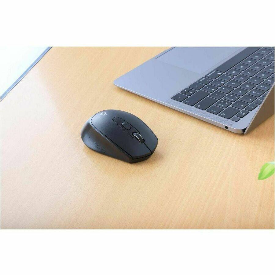 Alt View 3. Manhattan - Manhattan MW6200 Wireless Optical USB Mouse - Full-size Mouse - Optical - Wireless - 32.81 ft - Radio Frequency - 2.40 - Black.