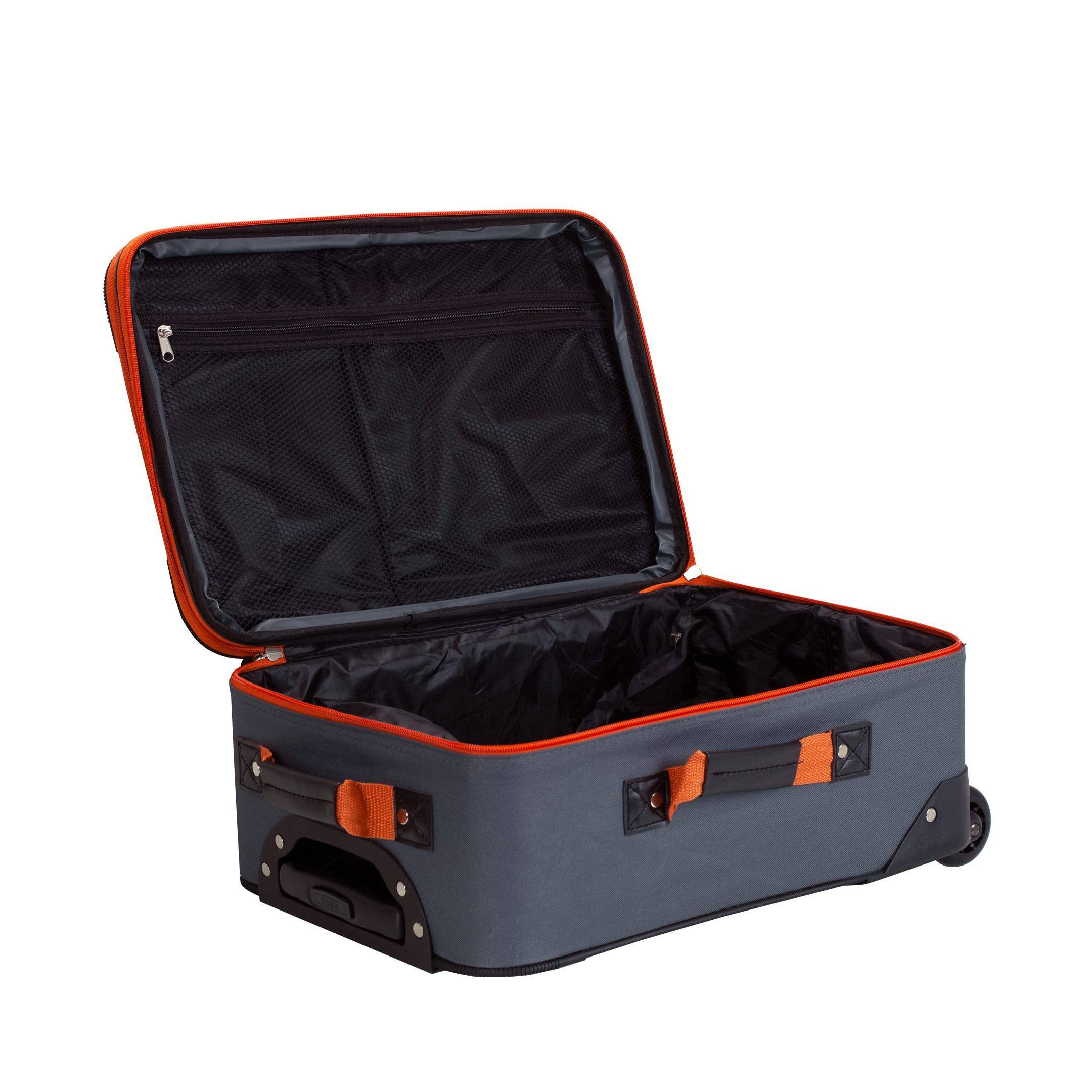 Alt View 6. Dapper Styles - Fashion Expandable Softside Upright Luggage Set Charcoal 2-piece - Leopard-2-Piece Set (14/19).