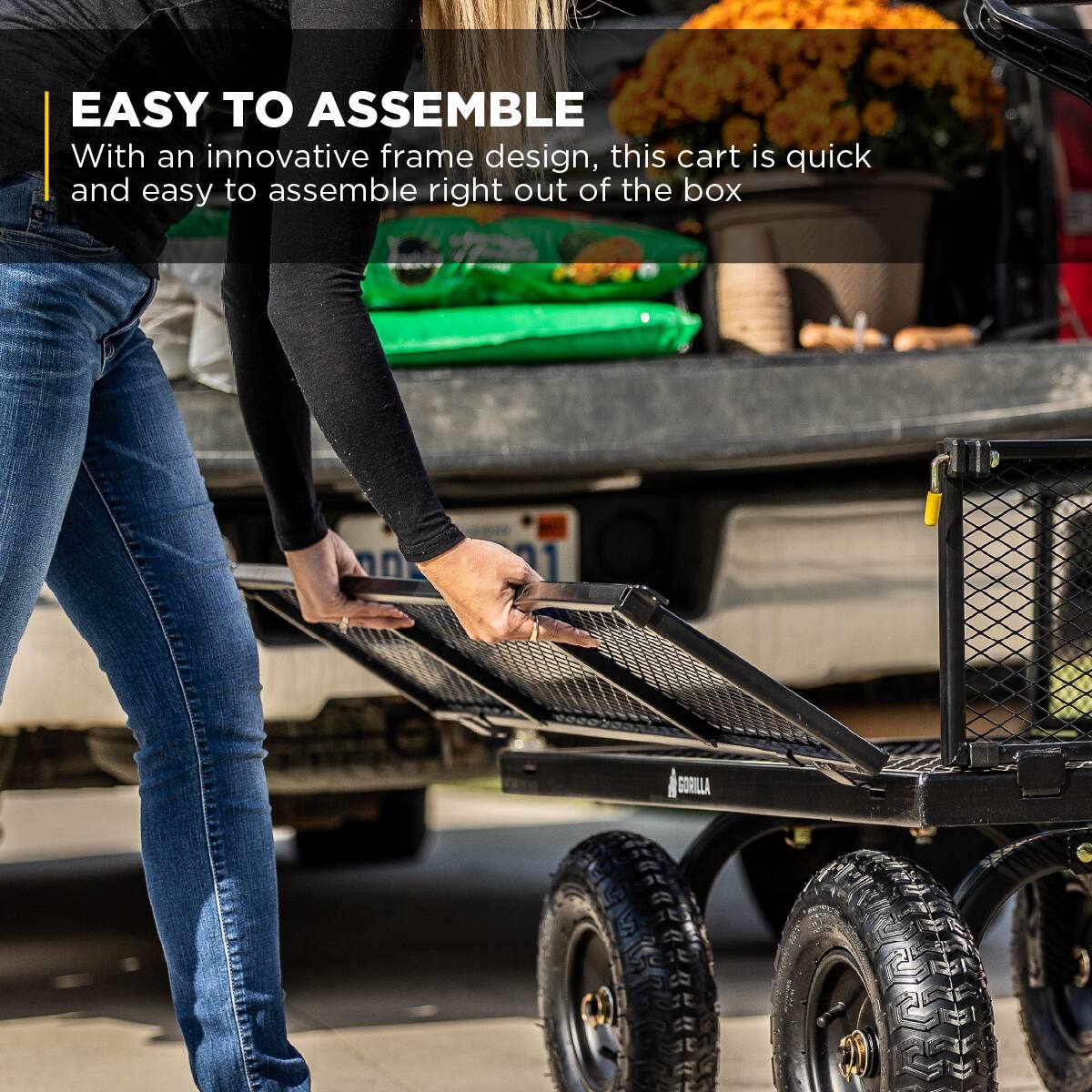 EASY TO ASSEMBLE

With an innovative frame design, this cart is quick and easy to assemble right out of the box.