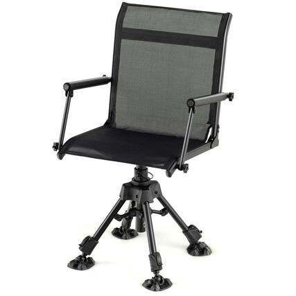 Front. Ecooso - Folding Swivel Patio Chair with Adjustable Legs - Black/Camouflage.