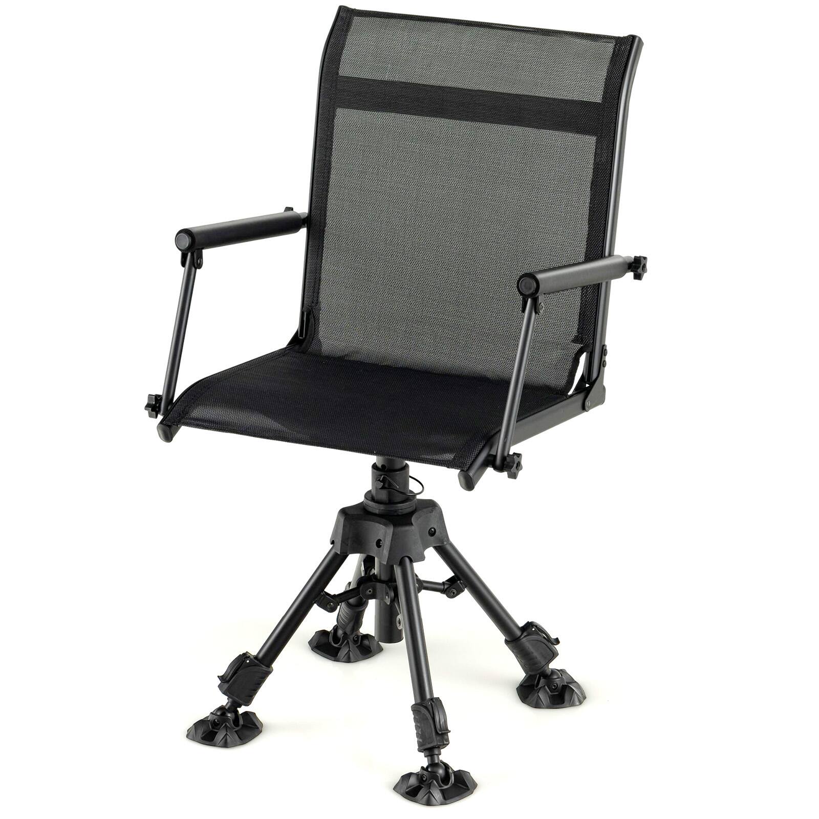 Front. Ecooso - Folding Swivel Patio Chair with Adjustable Legs - Black/Camouflage.