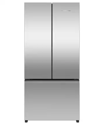 Front. Fisher & Paykel - 32 in. Wide 18 cu. Ft. Smart French Door Refrigerator with Ice - Stainless Steel.