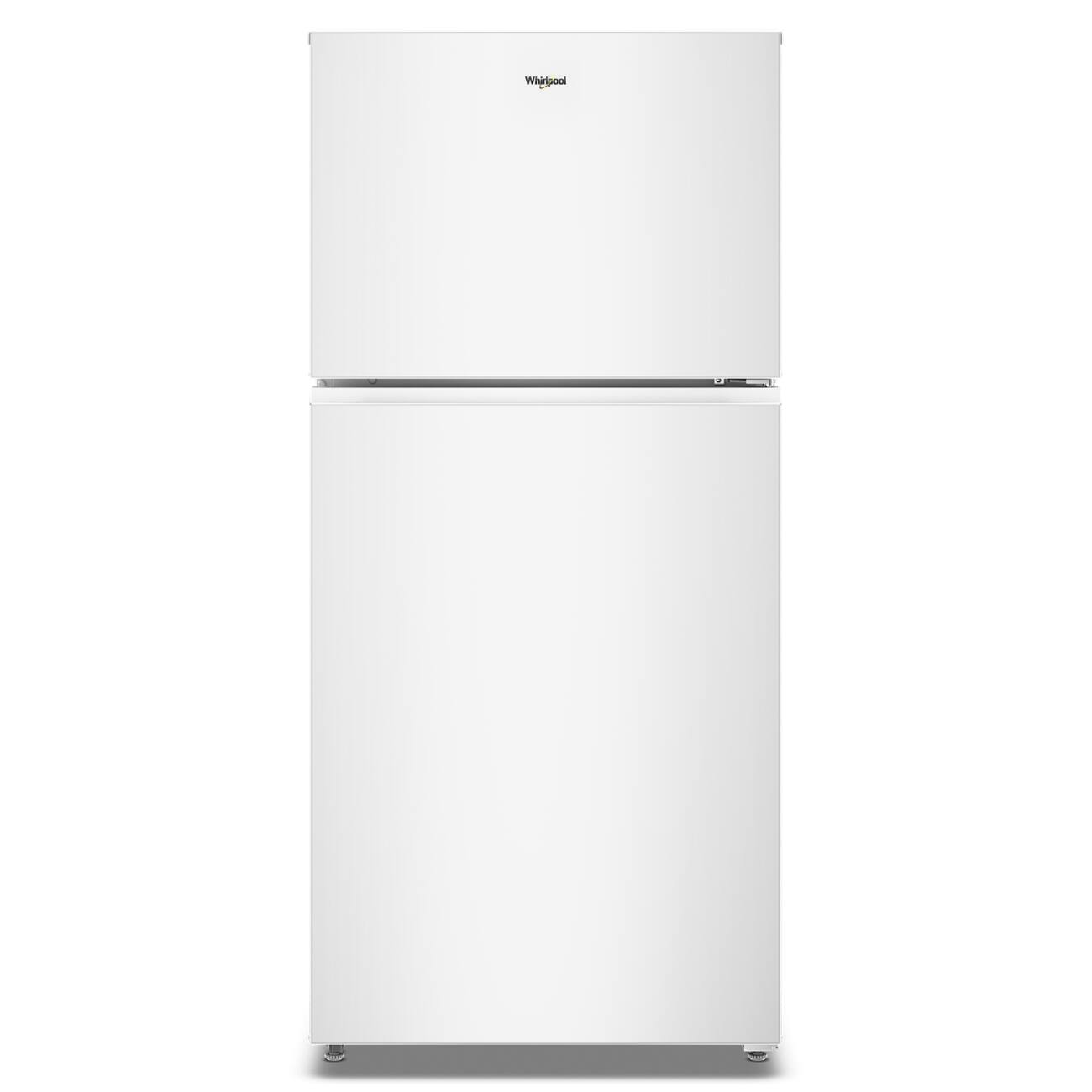 Front. Whirlpool - 30 in. Wide 19 cu. ft. Wide Top Freezer Refrigerator with Total Coverage Cooling - White.